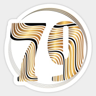 Number 79  Maglietta Golden wave effect Sticker